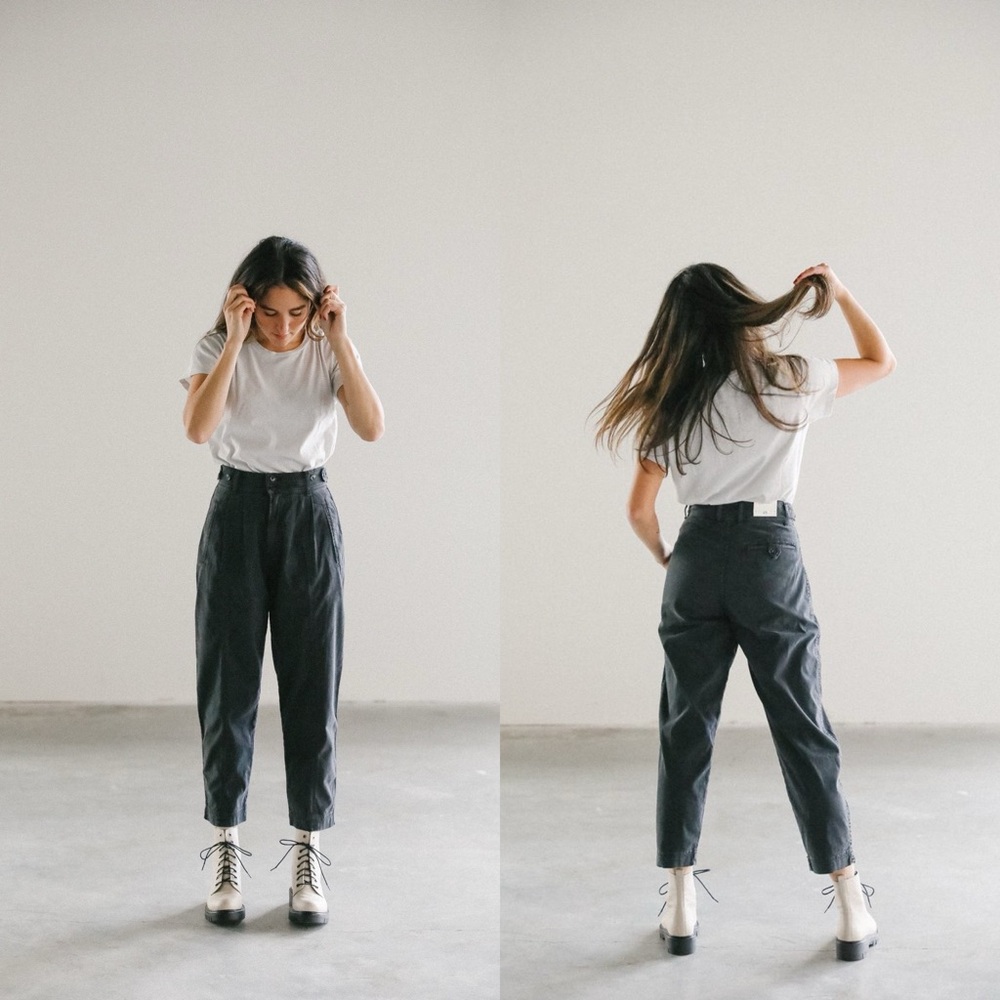 Citizens of Humanity | Leona Pleated Pants in Washed Black 28